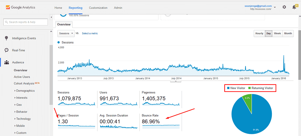 Google analytics page overview