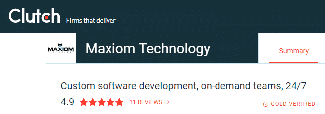 Maxiom Technology Recognized as Top Developers on Clutch — Maxiom Technology blog