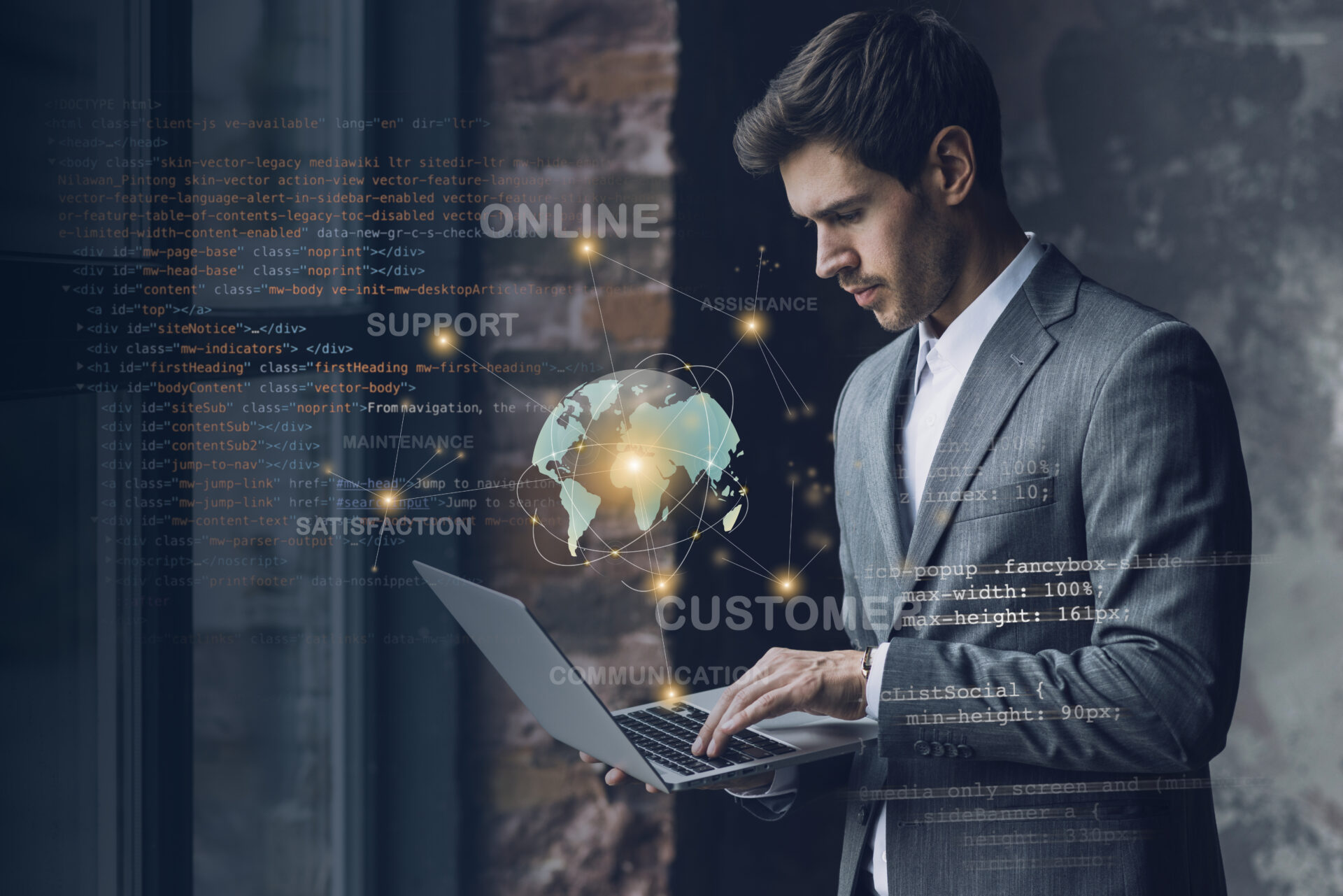 Man using laptop to work on SharePoint Integration, emphasizing 'Unlock Success with SharePoint Integration'.