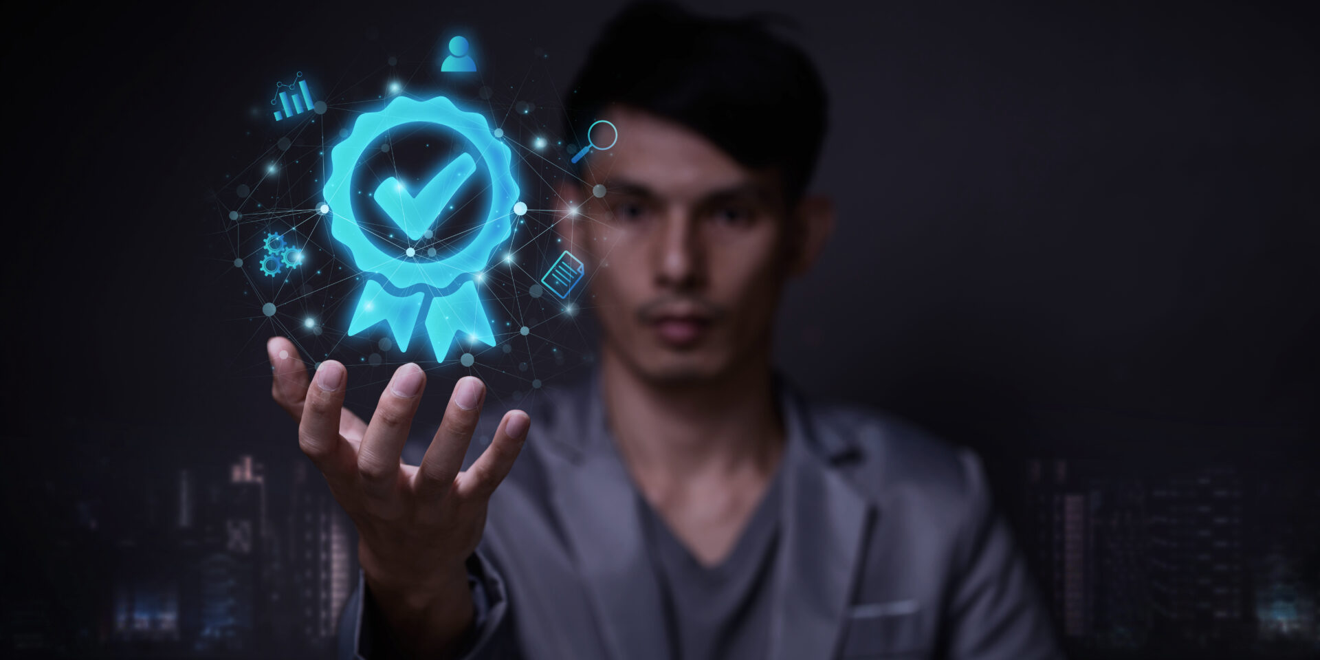 Man holding 'Unlock Success with SharePoint Integration: A Smart Guide' icon, symbolizing mastery in SharePoint Integration.